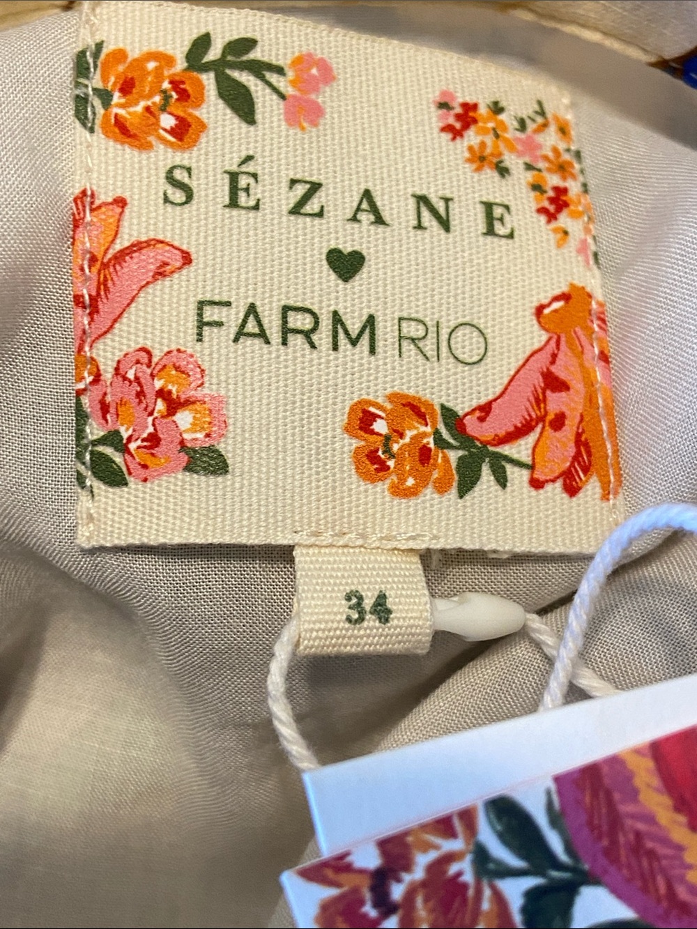 Sézane x Farm Rio Hilma Shirt Dress "Floral Mandacaru" print MIDI Size 2 - Picture 9 of 14